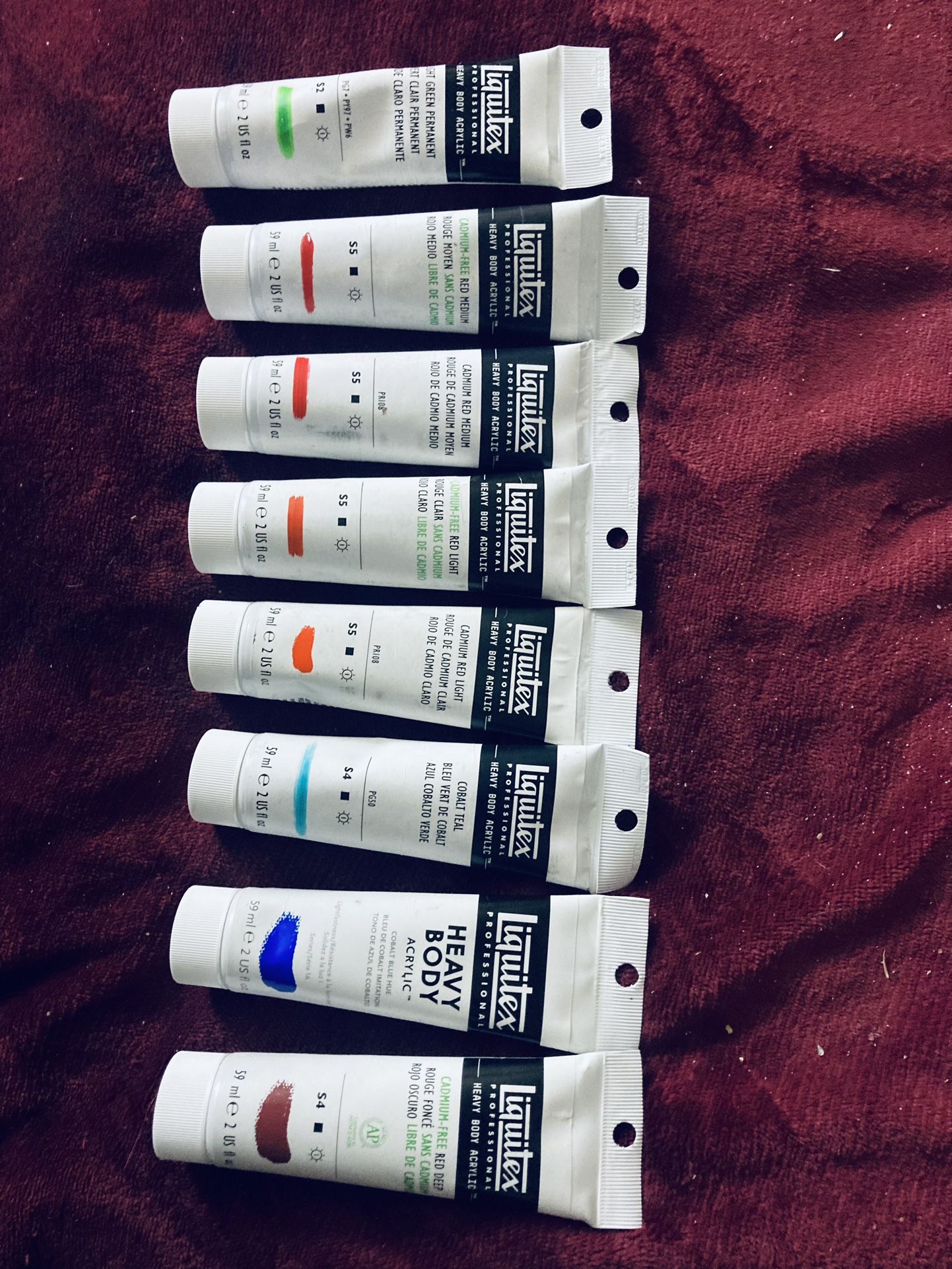 8 2 FL Oz Tubes Of Liquitex Professional Heavy Body Acrylic Paint 