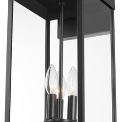 New 24 “Tall L Transitional Exterior Wall Bracket Sconce Clear Glass,Anti-Rust Powder Coat Lantern