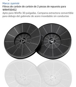 2 Pack Carbon Charcoal Filters Compatible with Winflo WRHF004S2 Range Hood