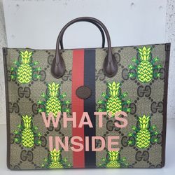 Gucci Supreme Monogram Pineapple Large Tote Bag