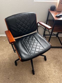 Brown leather office chair