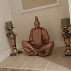 Decor Two Candle Holders, Two Candles And Statue Beautiful PC's