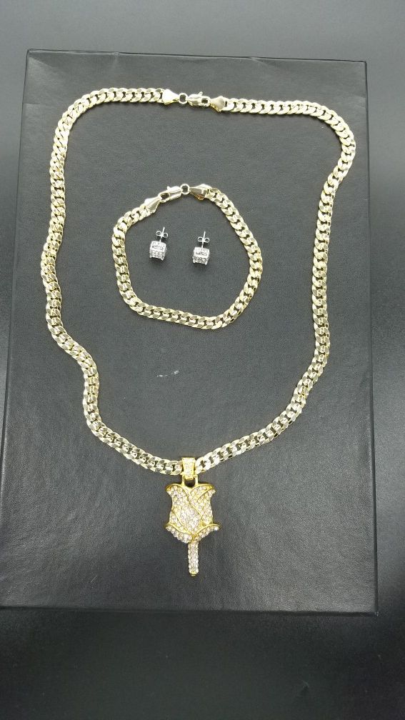 14k gold filled cuban chain,Bracelet combo. 14k stamps.