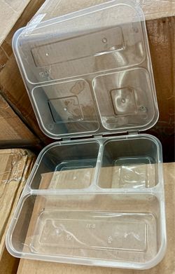 3-Compartment Meal Prep hinged Container