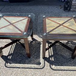 Glass Top End Tables 