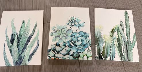 Cactus canvas set of 3