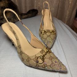 Designer Slingback Heels Size 8.5