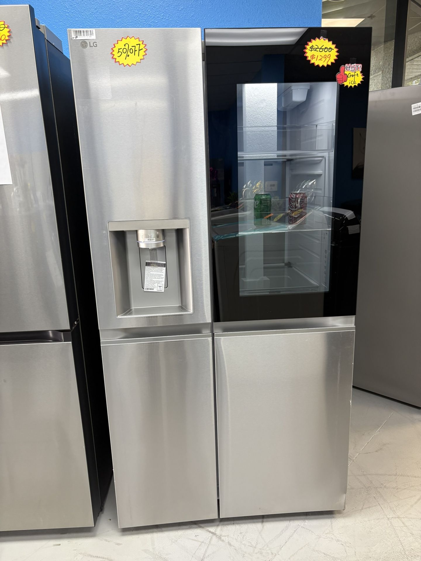 New‼️Best Seller 27 cu. ft. Side-By-Side Refrigerator with Instaview Glass and Craft Ice