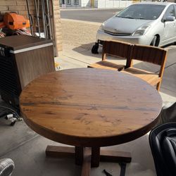 wooden table and chairs 