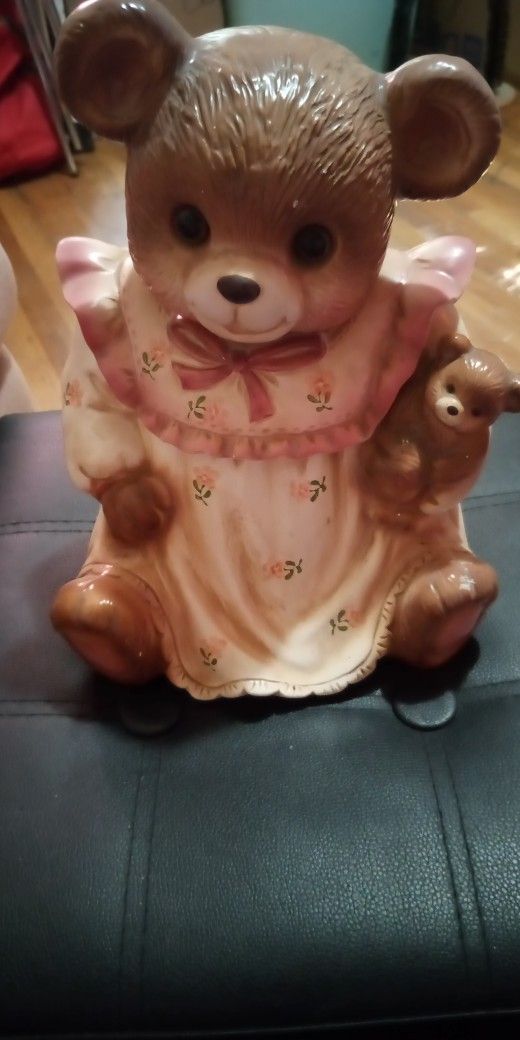 Vintage Girl Teddy Bear W/Child From The Mervyns Japan Set