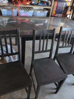 Dining table and chairs