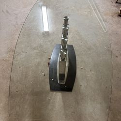 Nice Large Solid Glass And Stone Table 71” X 40”