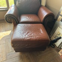 Leather Chair And Ottoman