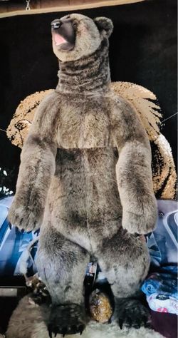 Ditz Designs 6ft Standing Grizzly Bear – Lifelike Plush, Cabin/Lodge Decor