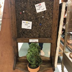 VINTAGE 1960’s 1970’s KITCHEN NOTE BOARD WITH MIRROR & PLANT HOLDER 
