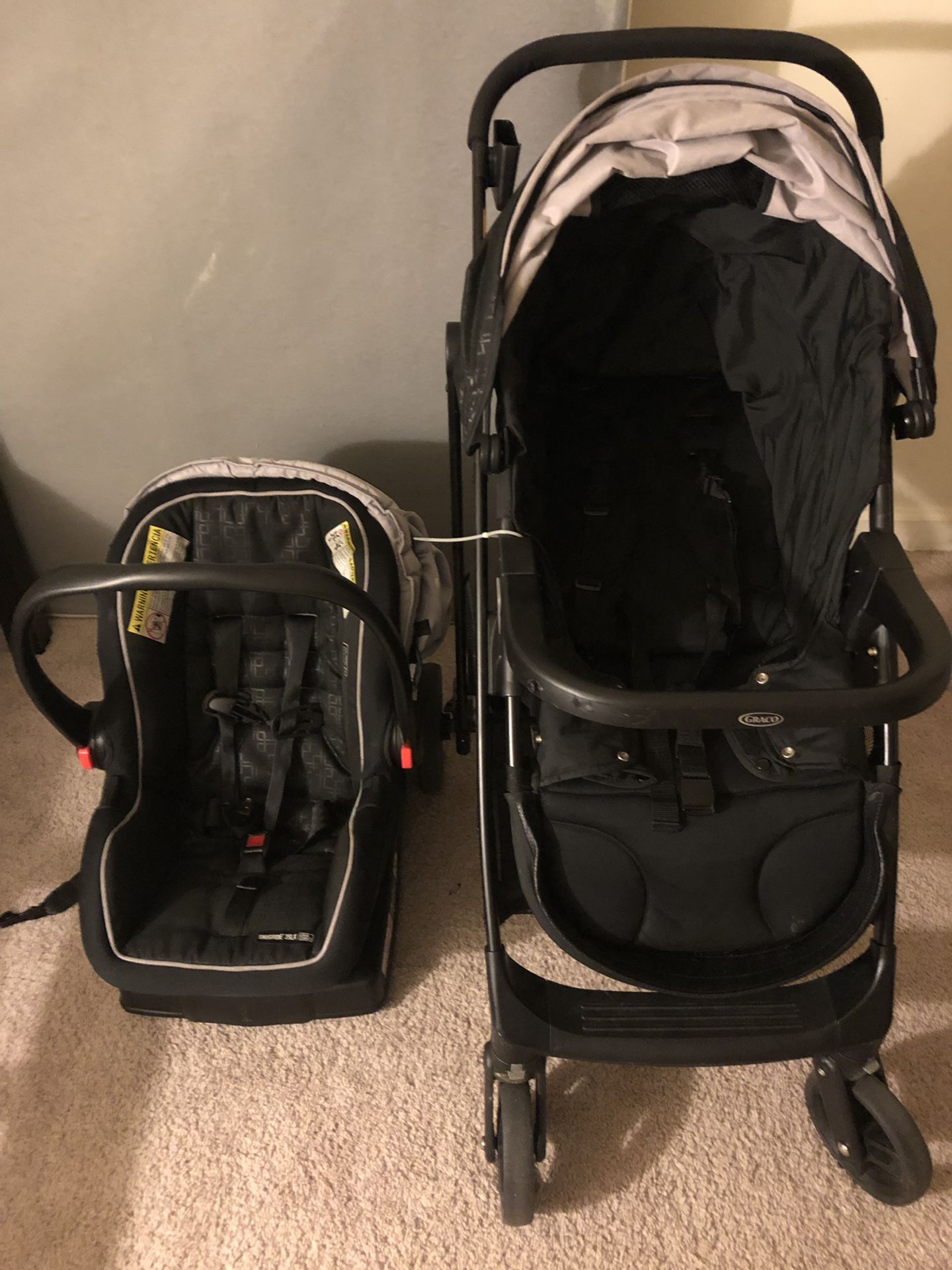 Chico baby car seat with base and stroller