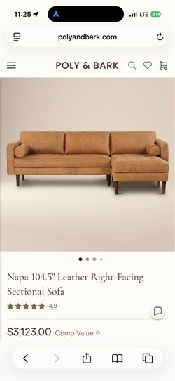 Poly and bark leather couch