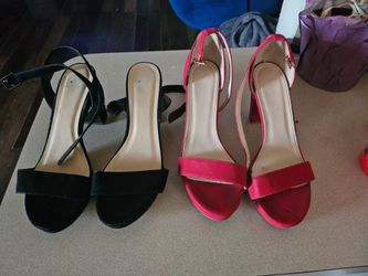Two Pairs of Block Heel Sandals