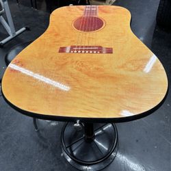 One Of A Kind Guitar Themed Table And Bar Stools