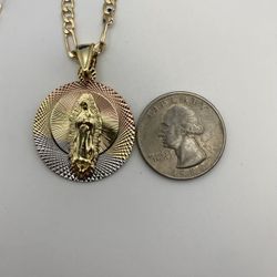 Virgencita De Guadalupe (Gold Plated Necklace )