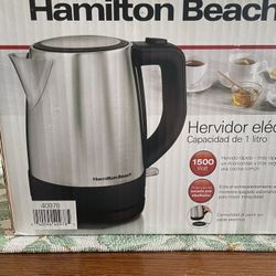 Hamilton Beach Electric Kettle, Stainless Steel,1500 Watts Brand New Sealed. 