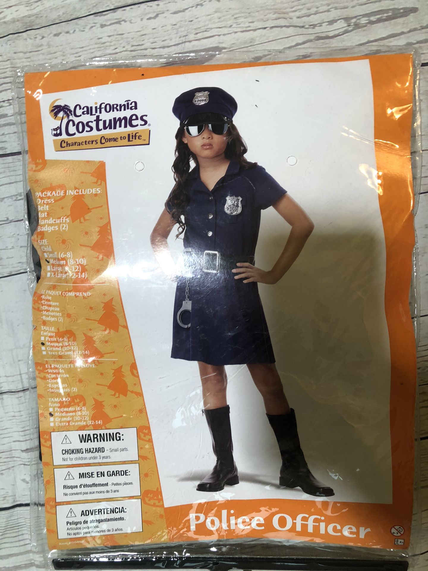 Girls Sz 8-10 police costume