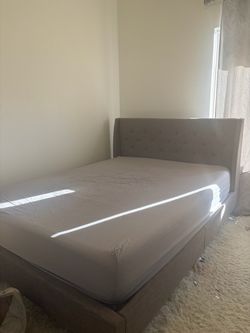 Queen size bed frame with mattress