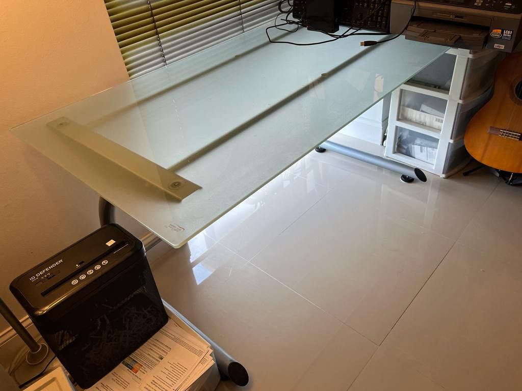 Large Glass desk- Frosted- Great Quality 