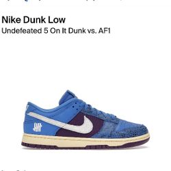 Nike Dunk Low Undefeated 5 On It Dunk vs. AF1 Size 9