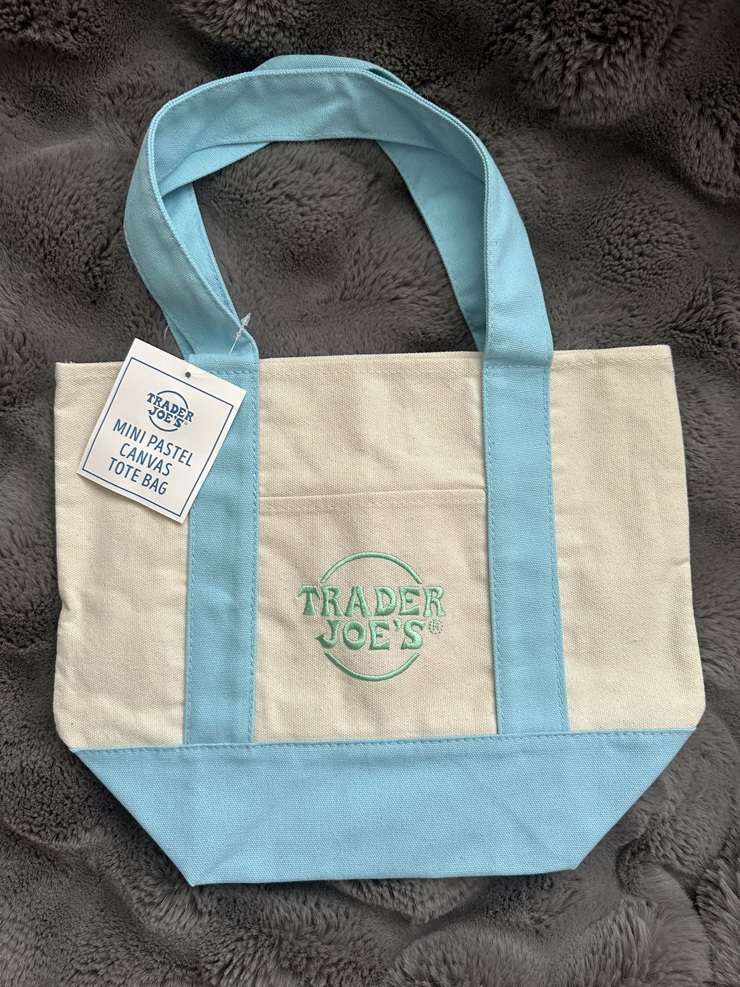 Viral Trader Joes Mini Tote Bag ( Pastel Blue )