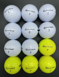 12 Count TaylorMade Distance+ Golf Balls 5A AAAAA Near Mint Condition PreOwned