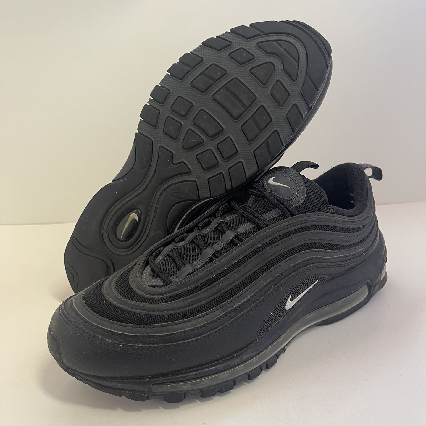 Nike Air Max 97 Triple Black White Terry Cloth Shoes 921826 