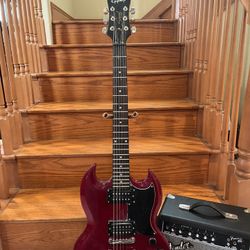 Epiphone SG Guitar W/ Fender Amp