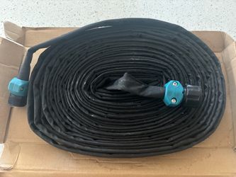 Black Flat Garden Hose with Fittings
