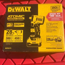 Dewalt  Impact Wrench. 1/2. Kit Set.  Atomic  Compact. Series.  DCF921P1