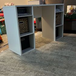 Modern White Storage Desk / Console Table
