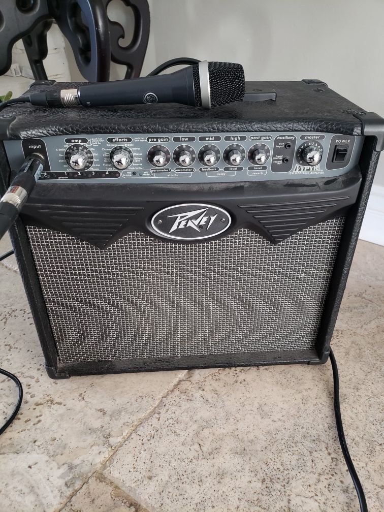 Peavey amp and AKG D5 microphone