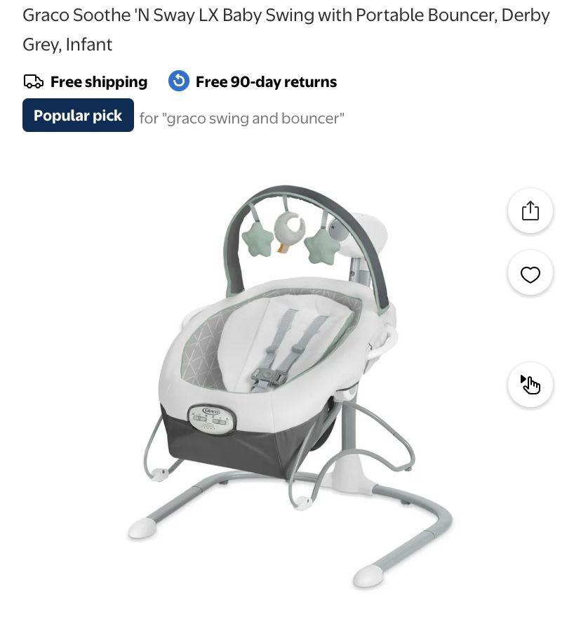 Graco Soothe 'N Sway LX Baby Swing with Portable Bouncer