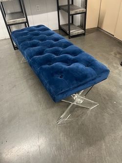 Blue decorative bench