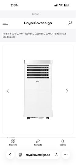 Royal Sovereign Portable Air Conditioning 10,000 BTU 350 sq ft Brand New
