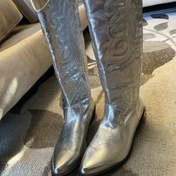 Silver Cowgirl Boots 