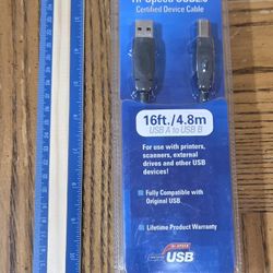 New APC USB 2.0 Cable – 16 ft / 4.8m – USB A to USB B – Factory Sealed