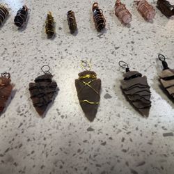 Handmade Wire Wrapped Crystal Points And Arrowheads