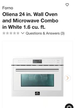Oliena 24 in. Wall Oven and Microwave Combo in White 1.6 cu. ft.