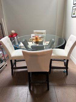 Glass high top dining table