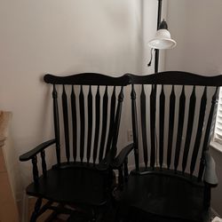 2 Blackish Dark Cherry Rocking Chairs