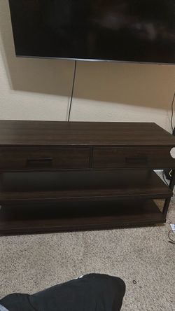 Dark Brown TV Stand with Drawers