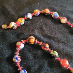 Vintage Venetian Murano Millefiori Glass Bead Necklace 