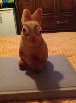 Vintage fuzzy rabbit bank