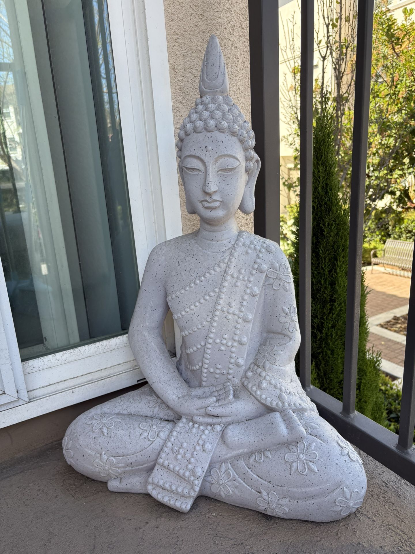 20” Grey Buddha Statue